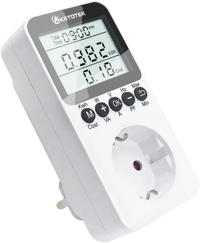 KETOTEK medidor de consumo eléctrico con pantalla LCD