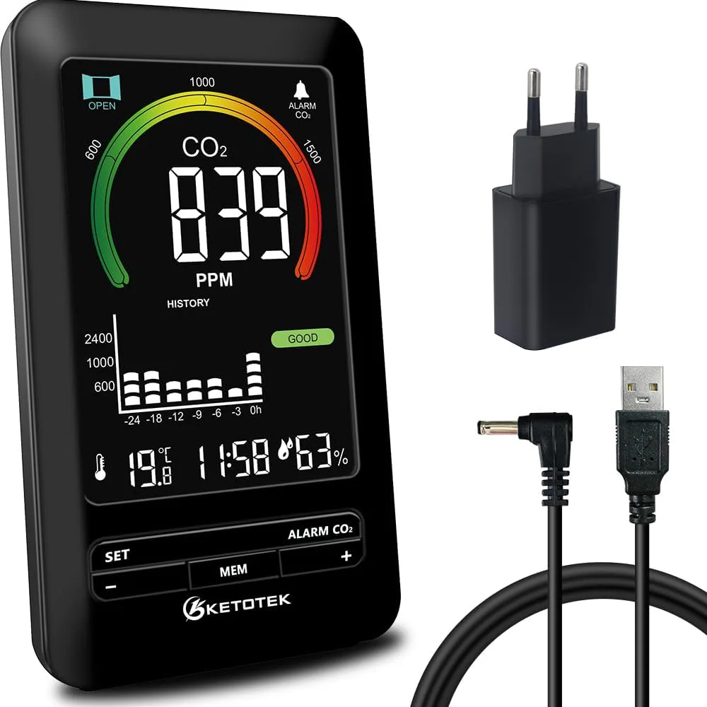 KETOTEK monitor de CO₂ para interiores