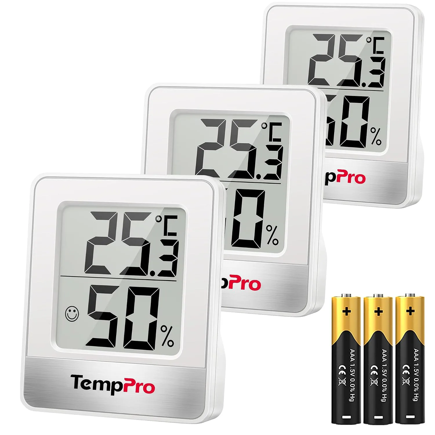 TempPro TP49 termómetro e higrómetro · pack de 3