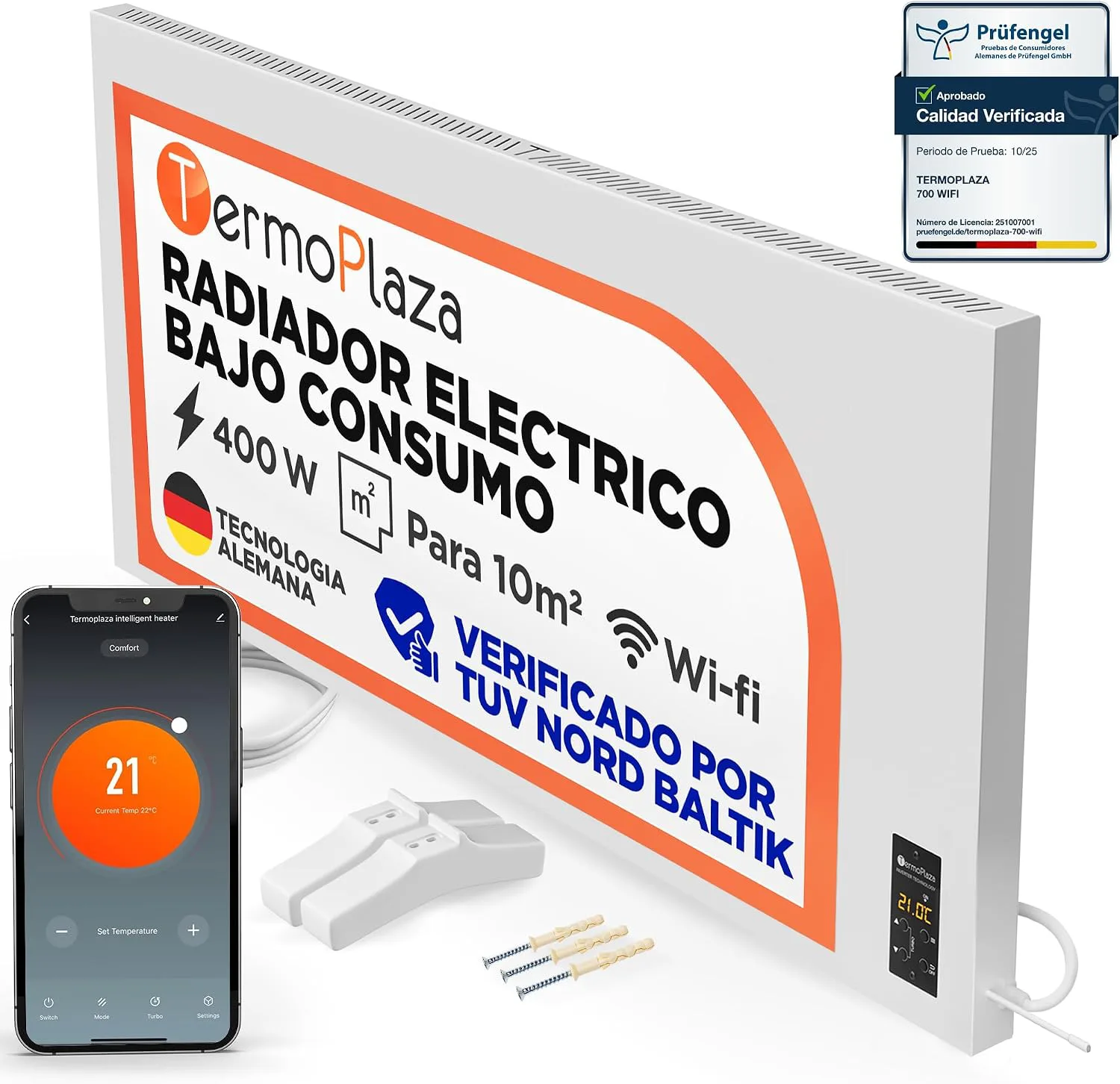 Termoplaza radiador infrarrojo Wi-Fi 400 W